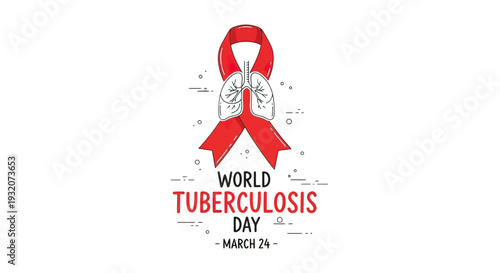 Red Ribbon Symbolizing Tuberculosis Awareness Campaign 3.