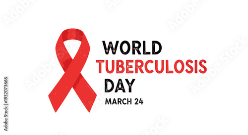 Red Ribbon Symbolizing World Tuberculosis Awareness 1.