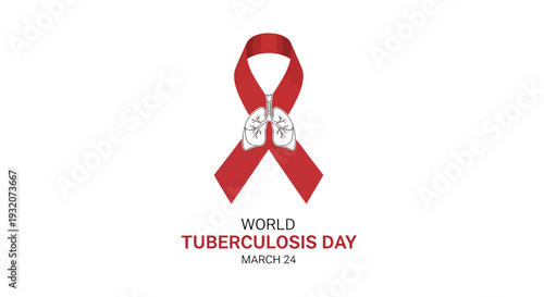 Red Ribbon Symbolizing World Tuberculosis Day Awareness 1.