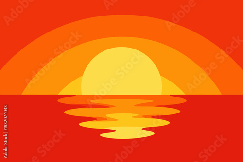 Atardecer cálido en el horizonte