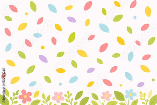 Formas de pétalos coloridas sobre blanco