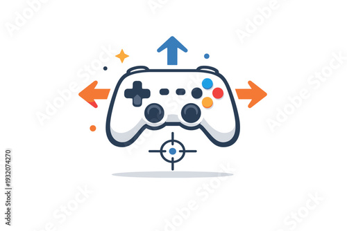Gaming controller icons designed for competitive and skill-based gameplay concepts. A clean symbolic composition featuring a controller with emphasized