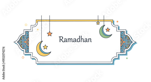 Ramadhan Islamic holiday greeting card design.