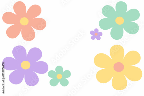 Flores pastel en diseño primavera