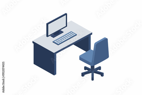 Espacio de trabajo isométrico moderno