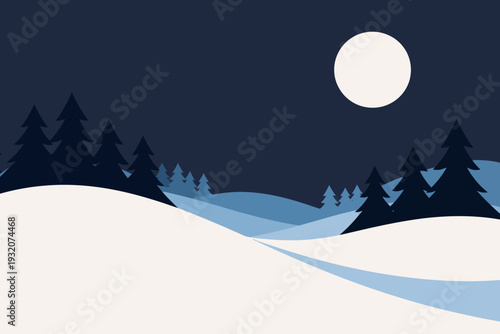 Noche invernal bajo la luna llena