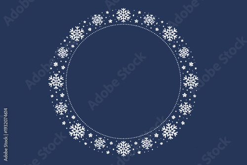 Marco circular de copos de nieve