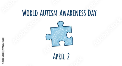 Blue Puzzle Piece Autism Awareness Symbol 1.