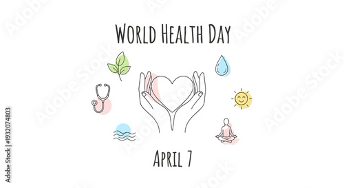 Hands Holding Heart for World Health Day.