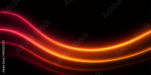 A vibrant abstract red background features flowing waves and glowing lines of light, blending motion and energy into a textured illustration of fire and art