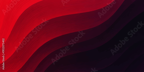 Red abstract silk background featuring soft flowing waves and a digital satin texture with light motion blur in a vector illustration design