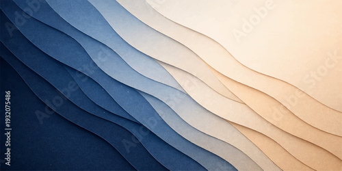 An abstract blue fabric background features soft silk waves and bright light curves in a decorative vector pattern design for a professional wallpaper template