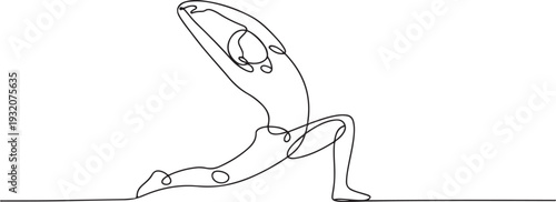 One continuous line vector people stretching. Stretching before exercise is crucial for optimal performance and injury prevention. It increases flexibility. one line Icon drawing