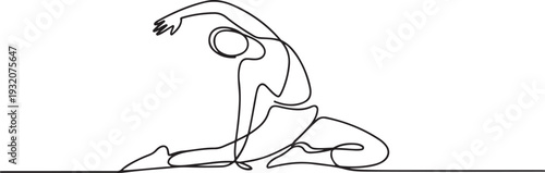 One continuous line vector people stretching. Stretching before exercise is crucial for optimal performance and injury prevention. It increases flexibility. one line Icon drawing
