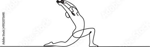 One continuous line vector people stretching. Stretching before exercise is crucial for optimal performance and injury prevention. It increases flexibility. one line Icon drawing