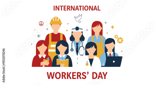 Diverse Professionals Celebrating Workers Day Together.