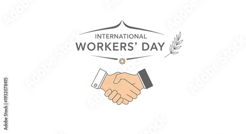 International Workers Day Handshake Illustration.