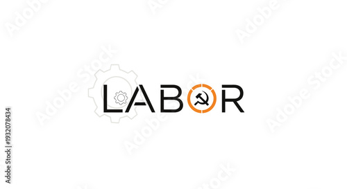 Labor Logo with Hammer Symbol Design.