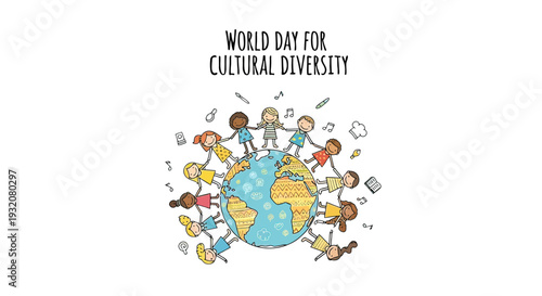 Diverse People Around the World Globe.