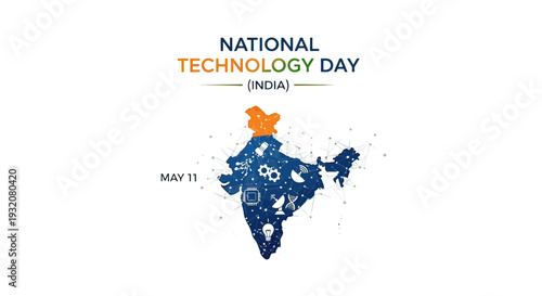 India National Technology Day Map Illustration.