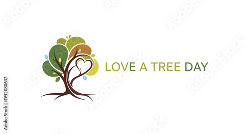 Tree Logo with Heart Shape Trunk Design.