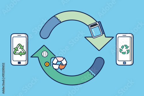 Eco friendly smartphone recycling process with reuse and recycle loop