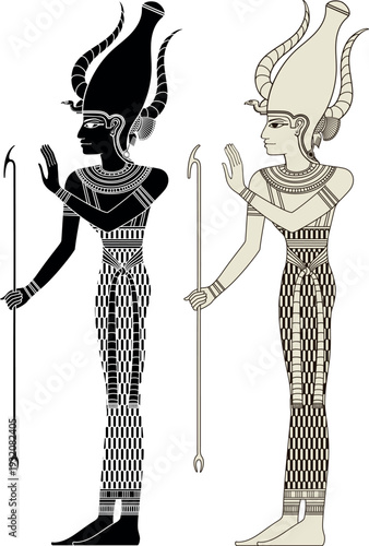 Satis.Egyptian ancient symbol. Culture.Design element.