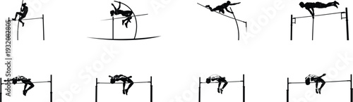 Sequence of a person performing parkour moves on various obstacles