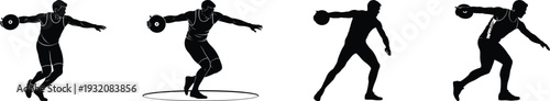 Four black silhouettes of dancers in various poses
