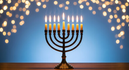 Celebrating the joy and spirit of hanukkah with a beautiful menorah