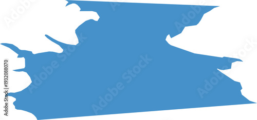 The Bering Sea Map Shape Isolated Vector Blue Silhouette Design