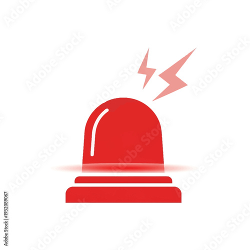 Red siren icon with lightning bolts, signaling an urgent alert, warning, or emergency notification for security and system events