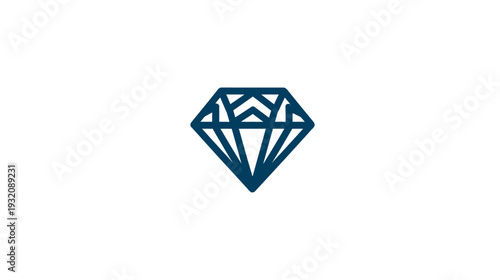 A dark blue geometric diamond shape against a white background. It's a simple, elegant design