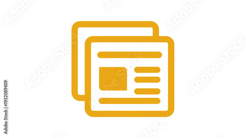 A stack of paper documents in a minimal style, with lines representing content blocks