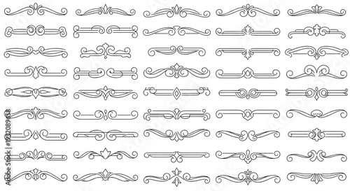 Set of vintage decorative flourishes and ornamental dividers