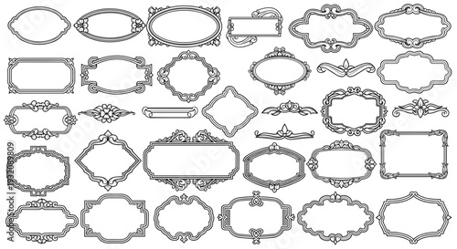 Collection of various handdrawn speech and thought bubble outlines