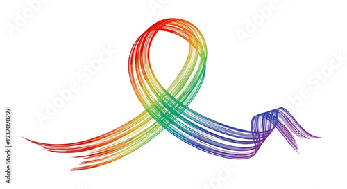 Colorful rainbow ribbon symbolizing diversity and unity in design
