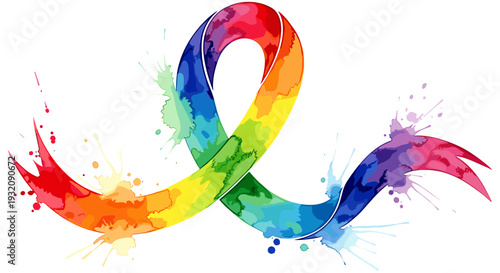 Colorful rainbow ribbon symbol representing diversity and inclusion