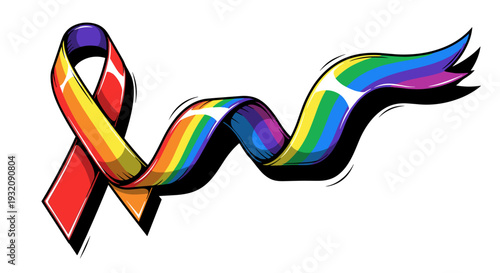 Colorful ribbon symbolizing awareness and support for health causes