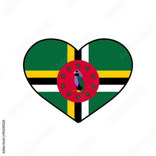 Heart with the dominica flag
Vector heart with the flag on a white background