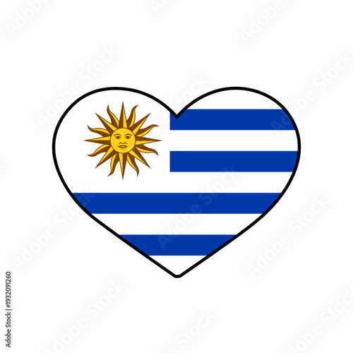 Heart with the uruguay flag
Vector heart with the flag on a white background