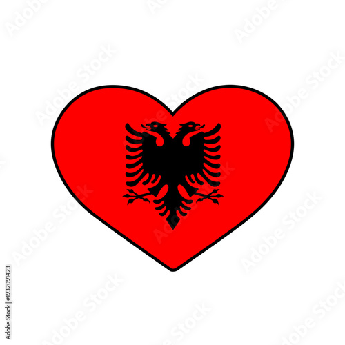 Heart with the albania flag
Vector heart with the flag on a white background