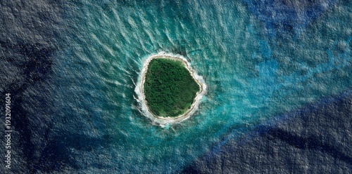 Foto Chagos Archipelago Tropical Island Satellite View Indian Ocean