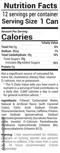 Nutrition Facts Label Food Packaging Information Template