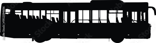 Silhouette of a bus with passengers