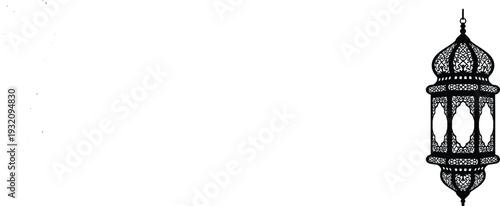 Intricate moroccan lantern with filigree design