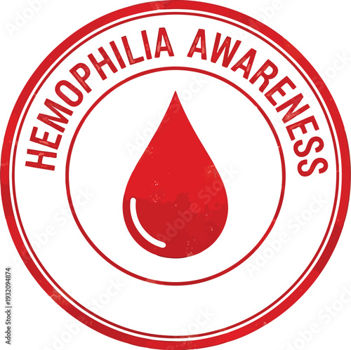 Hemophilia Awareness Red Blood Drop Symbol for Medical Campaigns and Health Education