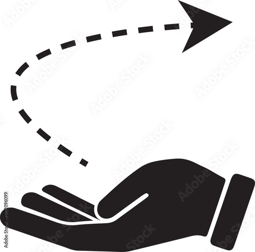 Open Hand with Arrow Icon for Progress and Growth
