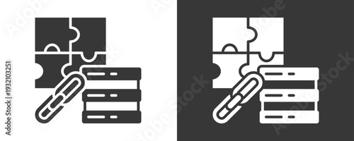 System Integration Icon Set Vector Collection Isolated In Black And White
