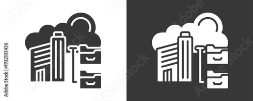 Infrastructure Setup Icon Set Vector Collection Isolated In Black And White